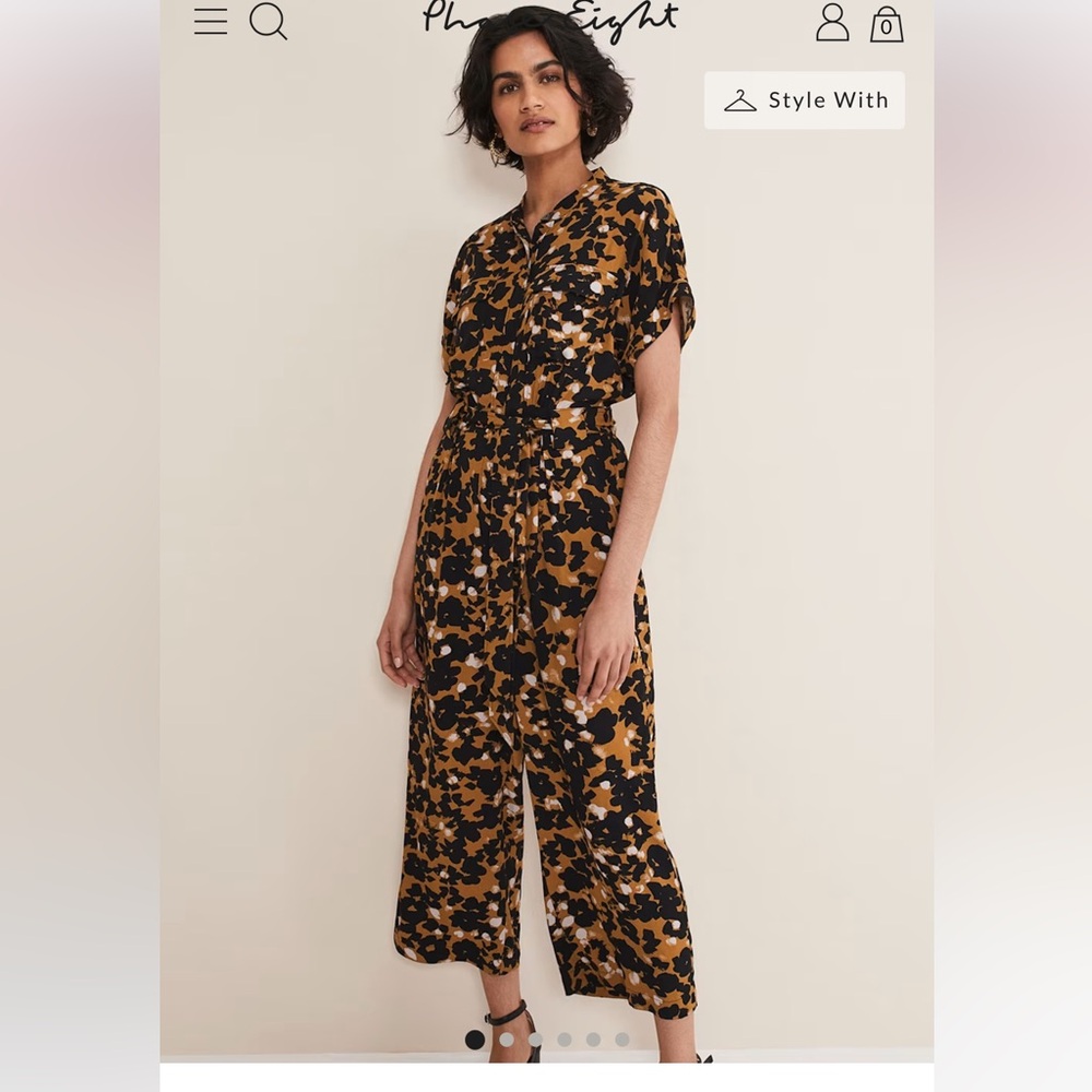 Nell Abstract Cropped Wide Leg Jumpsuit